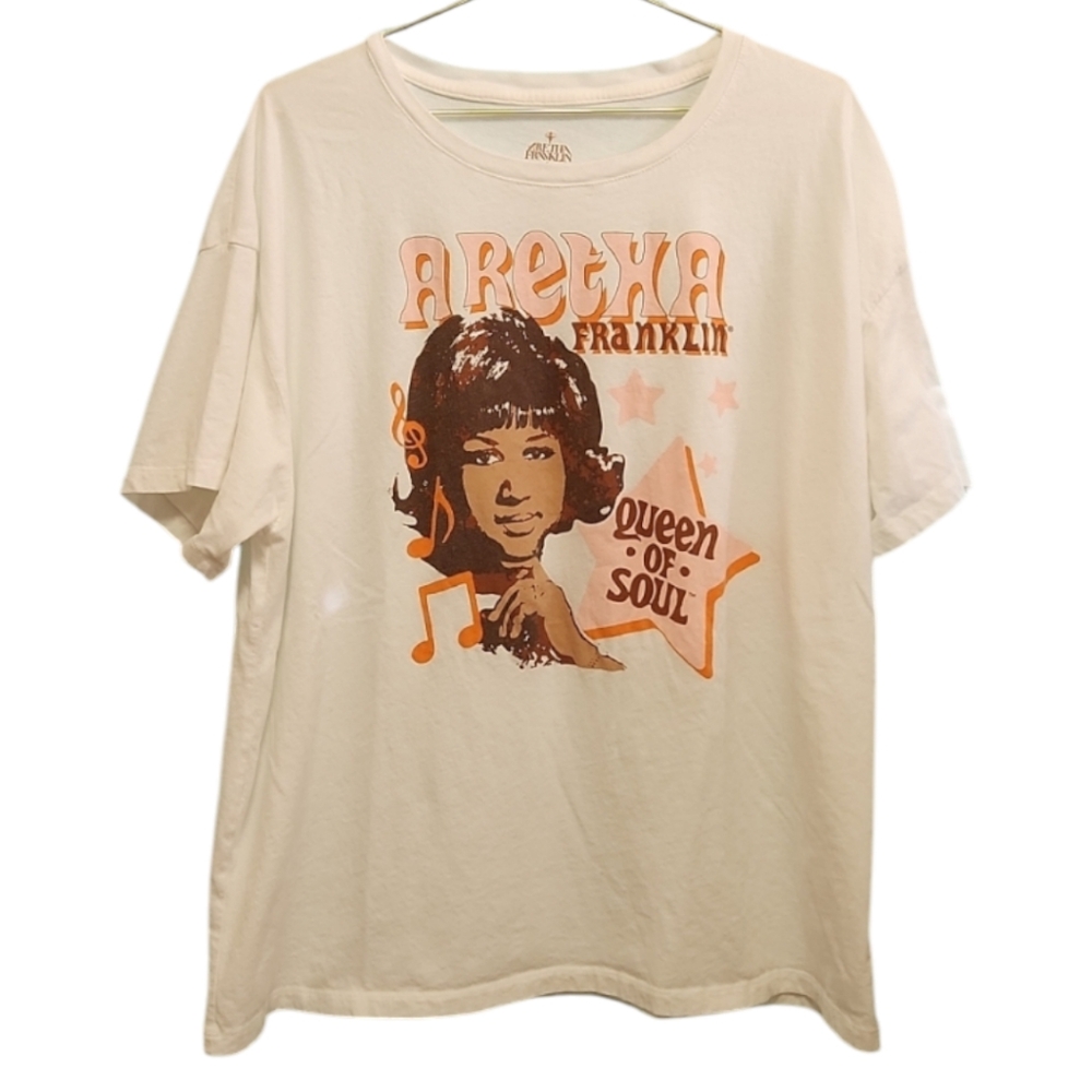 Aretha Franklin Queen of Soul white Tee shirt - Picture 6 of 9